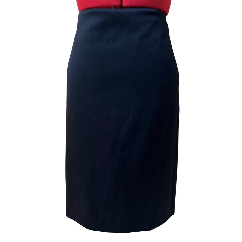 Emporio Armani Black Pinstripe Wool Blend Pencil Skirt - Size TG 42 (US 6-8)